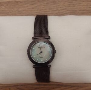 Skagen Women's 19 MM Dark Brown Mesh Strap Watch